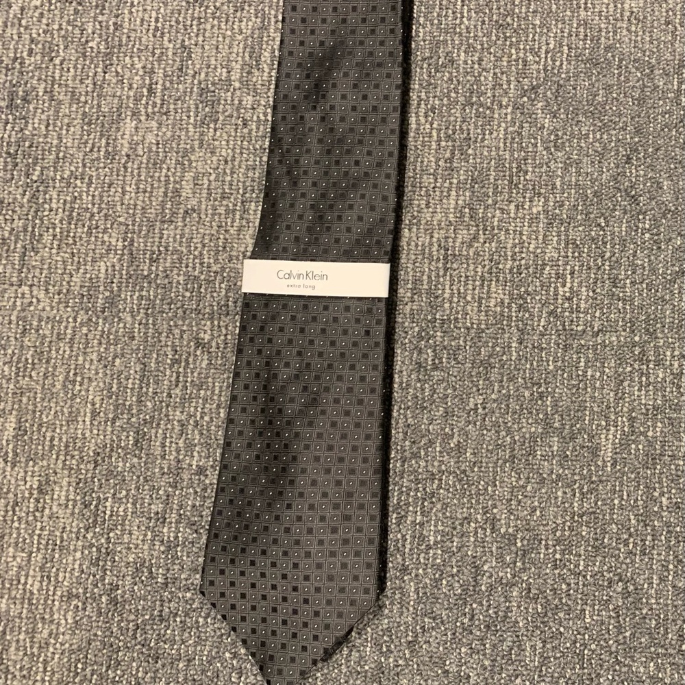 Men’s Black Squares Calvin Klein Tie (XL - Extra Long)